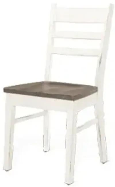 PASADENA MARBLE WHITE & BUCK SKIN LADDERBACK DINING CHAIR