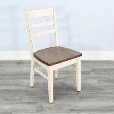 PASADENA MARBLE WHITE & BUCK SKIN LADDERBACK DINING CHAIR