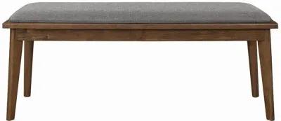 Coaster Alfredo Upholstered Dining Bench Grey & Natural Walnut