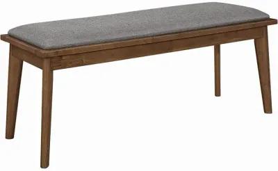 Coaster Alfredo Upholstered Dining Bench Grey & Natural Walnut