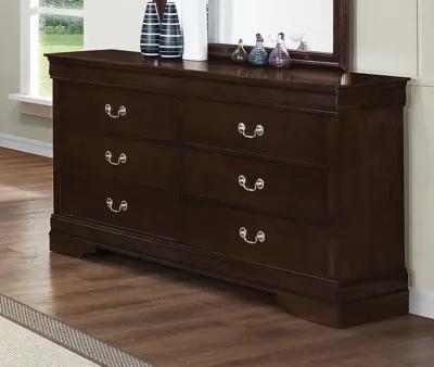 Coaster Louis Philippe 6-Drawer Dresser Cappuccino