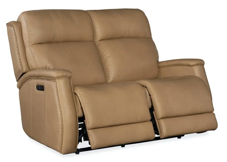 RHEA ZERO GRAVITY POWER LEATHER LOVESEAT WITH POWER HEADREST