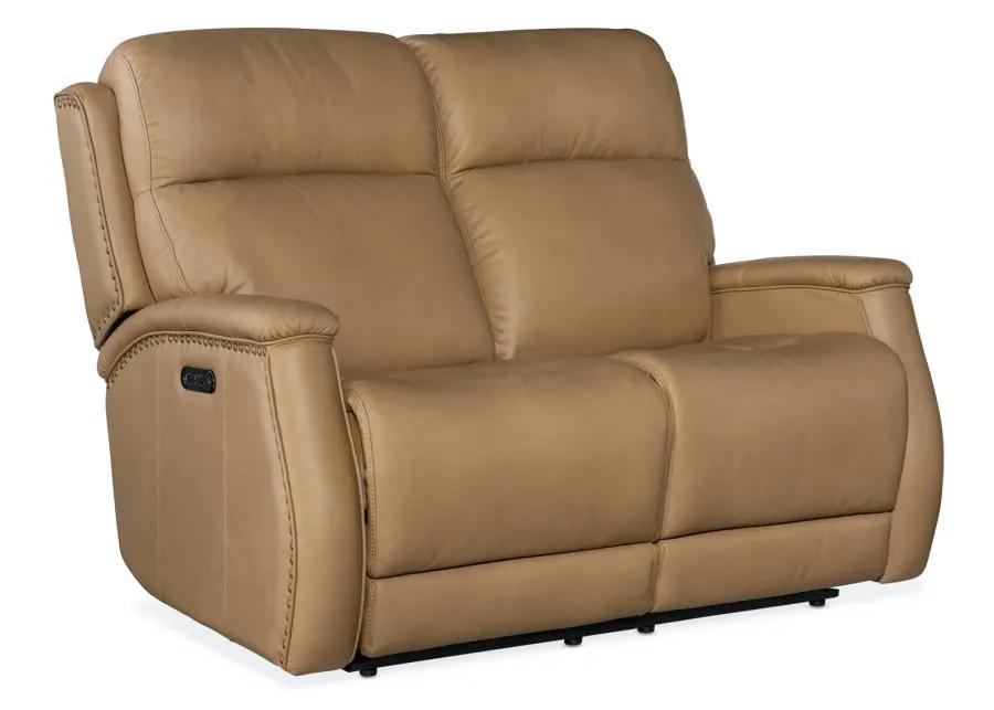 RHEA ZERO GRAVITY POWER LEATHER LOVESEAT WITH POWER HEADREST