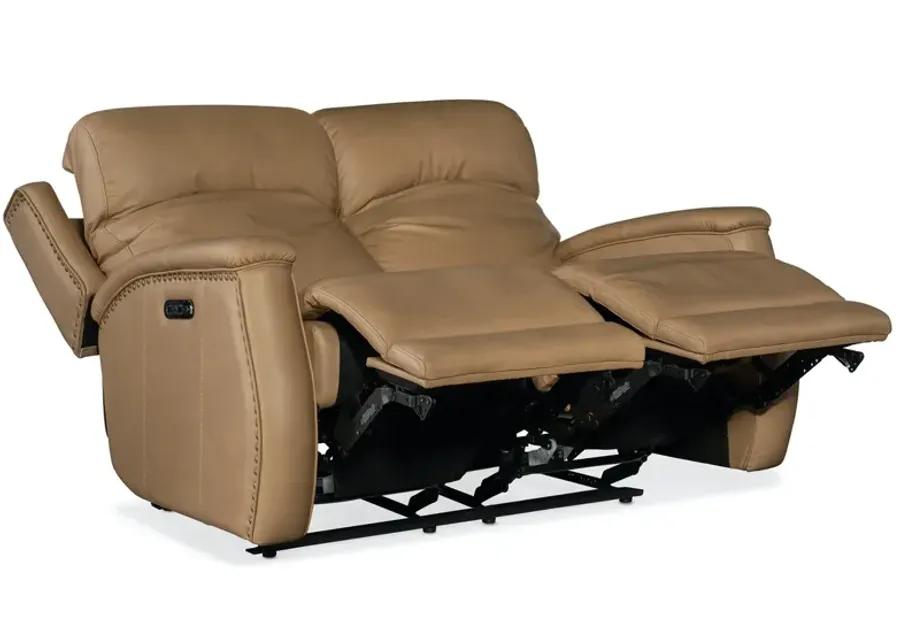 RHEA ZERO GRAVITY POWER LEATHER LOVESEAT WITH POWER HEADREST