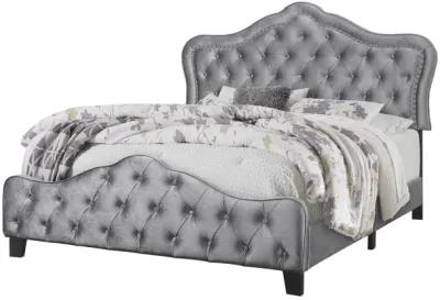 Coaster Bella Upholstered King Panel Bed Grey