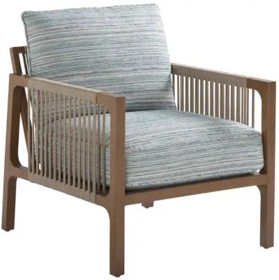 Tommy Bahama Outdoor by Lexington St. Tropez Occasional Chair in Natural Teak/Blueprinted Cushion