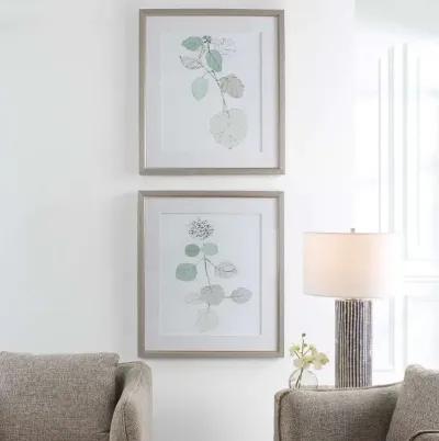 Uttermost Come What May 2-Piece Gray/Green/Light Green/White Framed Print Set Wall Art