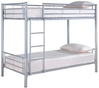 Coaster Hayward Metal Twin Over Twin Bunk Bed Silver