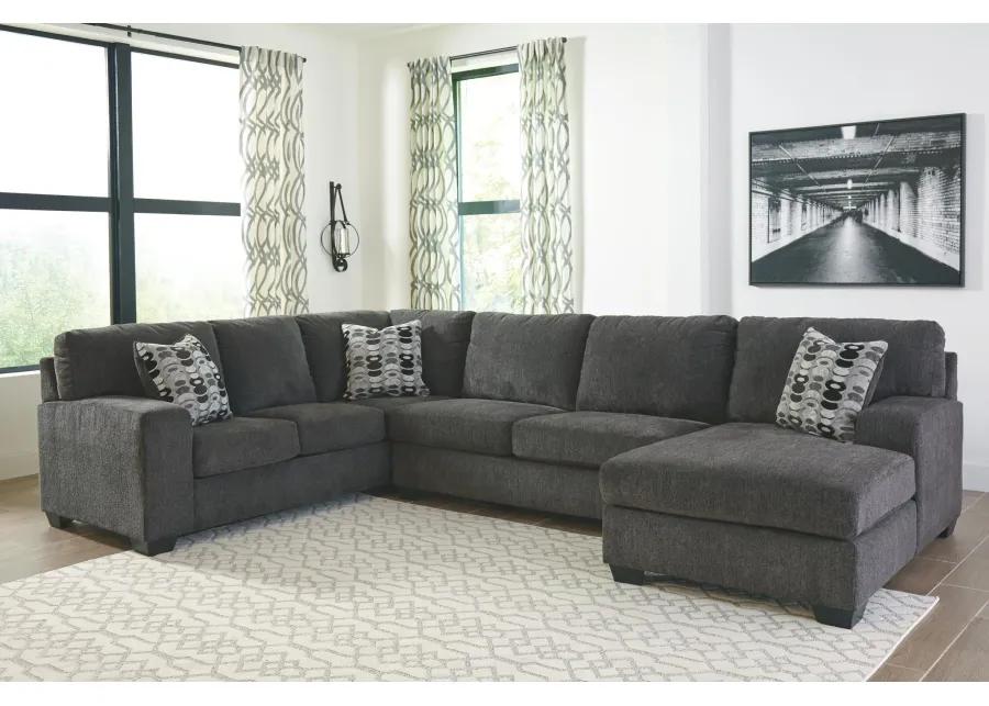 BALLINASLOE 3-PIECE SECTIONAL WITH CHAISE SMOKE SIGNATURE DESIGN