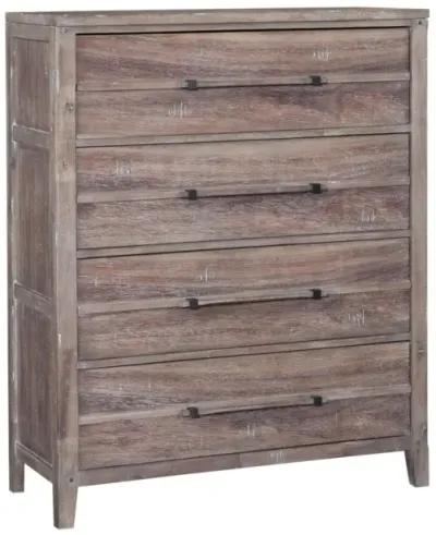 American Woodcrafters Complete Queen Bedroom Set Grey Panel Bed, Dresser, Mirror, Nightstand & Chest Weathered Grey Aurora