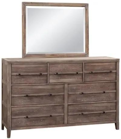 American Woodcrafters Complete Queen Bedroom Set Grey Panel Bed, Dresser, Mirror, Nightstand & Chest Weathered Grey Aurora