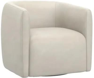 ALINE LEATHER SWIVEL BARREL CHAIR