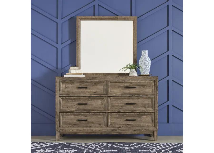 KING CALIFORNIA PANEL BED DRESSER & MIRROR - RIDGECREST