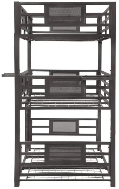 Rogen Metal Twin Triple Bunk Bed Dark Bronze