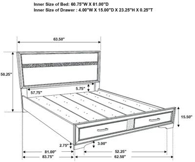 Coaster Miranda Wood Queen Storage Panel Bed White