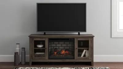 Ashley Arlenbry 60 Inch TV Stand with Electric Fireplace 5386 BTU/1500W Grey