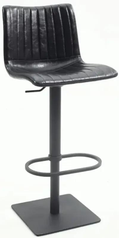 Chintaly Black Black Vintage-Style Pneumatic-Adjustable Stool