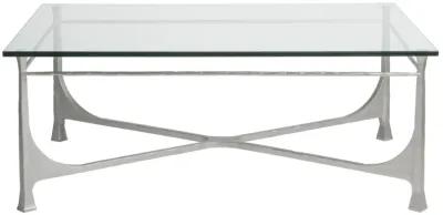 Artistica Home by Lexington Metal Designs Bruno 48 Inch Rectangular Metal Cocktail Table Silver/Gold/Clear