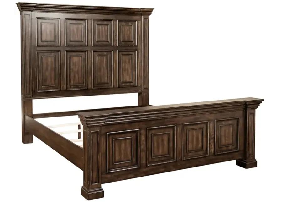 KING PANEL BED DRESSER & MIRROR CHEST - BIG VALLEY