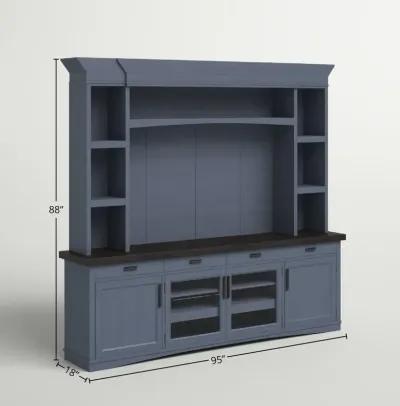 Parker House Contemporary Americana: 92 Inch Denim Media Entertainment Center