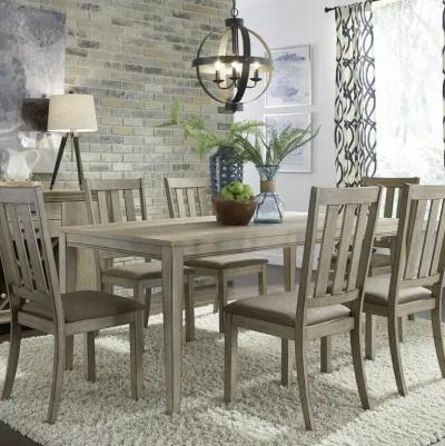 Liberty Furniture 7-Piece Sandstone Rectangular Dining Table Set with Slat Back Side Chairs Sun Valley