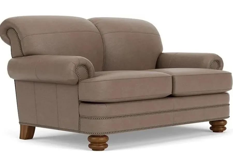 BAY BRIDGE TAUPE LEATHER LOVESEAT