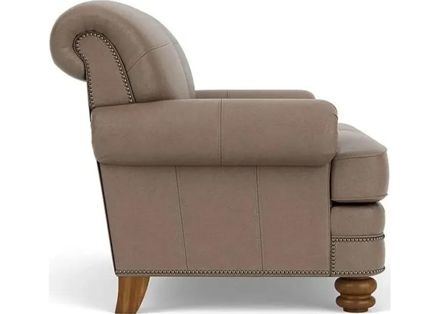 BAY BRIDGE TAUPE LEATHER LOVESEAT