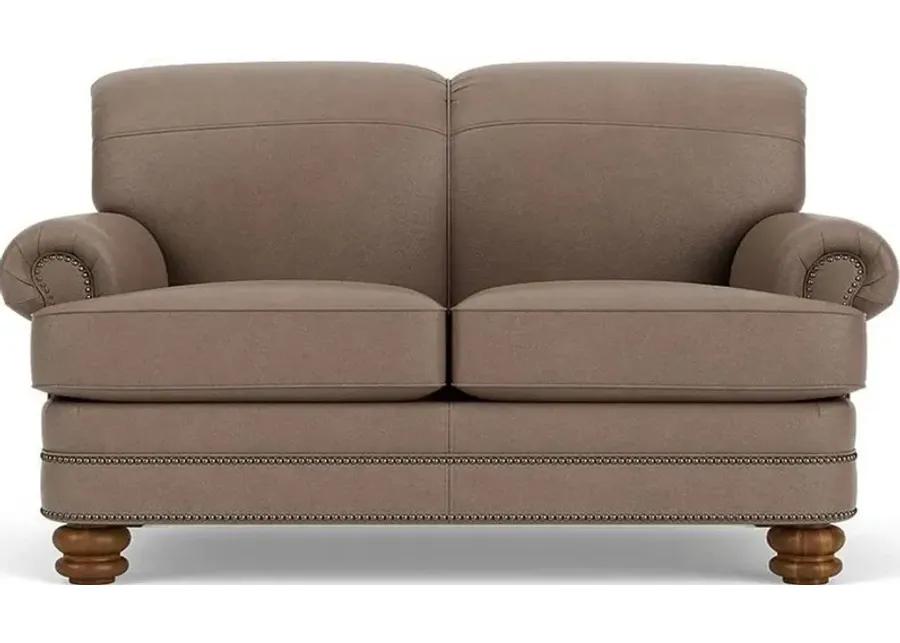 BAY BRIDGE TAUPE LEATHER LOVESEAT