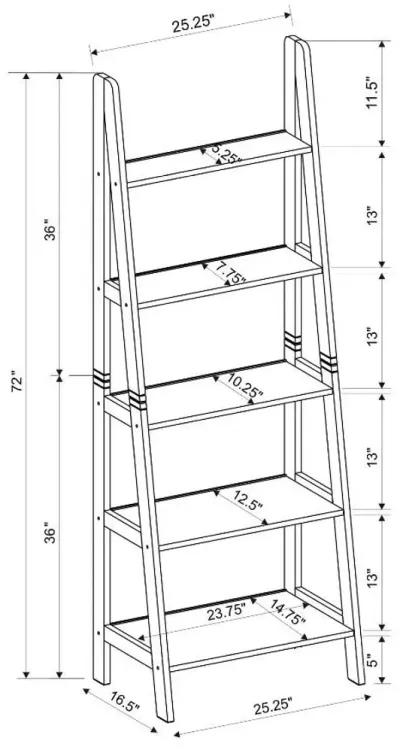 Linon Acadia Ladder Bookshelf White