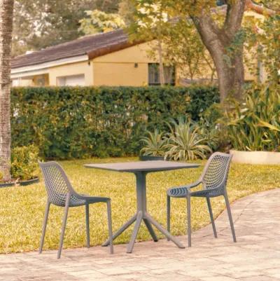 Compamia Air Patio Dining Set with 2 Chairs Dark Gray