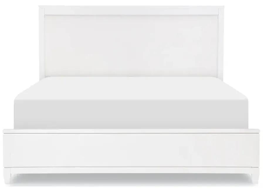 COMPLETE UPHOLSTERED BED KING WHITE FINISH - SUMMERLAND WHITE