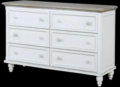 Madison Avenue Tradewinds Antique White & French Gray 6-Drawer Dresser