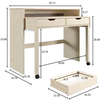 CARY EXTENDABLE CONSOLE DESK - NATURAL