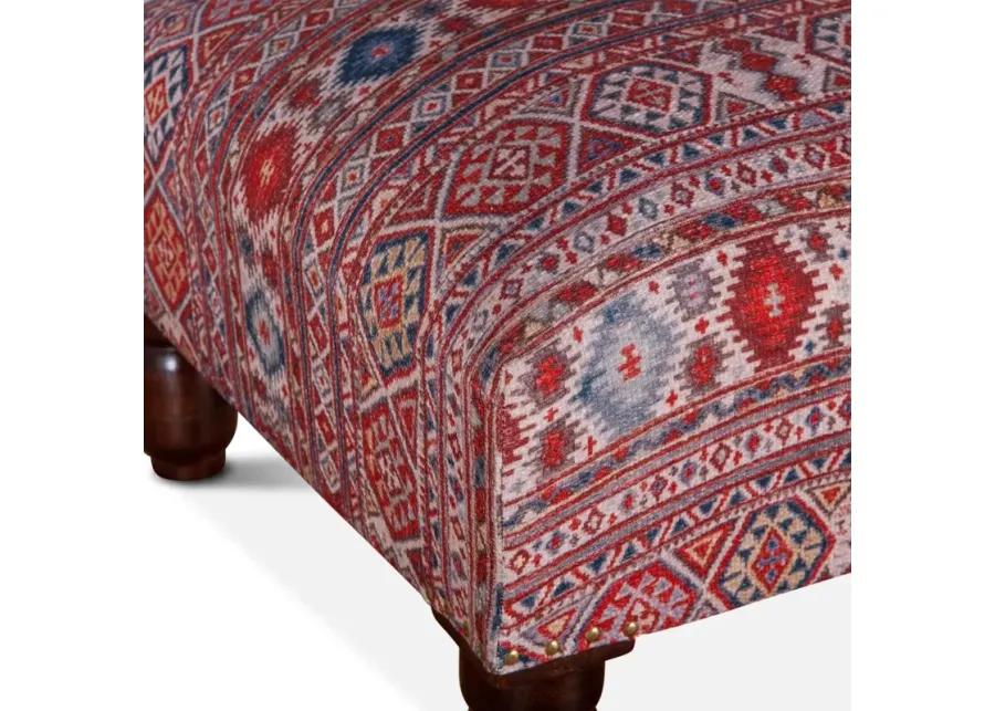 MARRAKECH MIXED RED PATTERN OTTOMAN