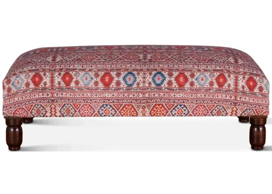 MARRAKECH MIXED RED PATTERN OTTOMAN