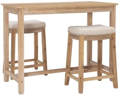 Linon Claridge 3-Piece Counter Set Natural