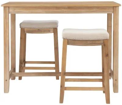 Linon Claridge 3-Piece Counter Set Natural