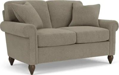 SOUTH HAVEN GRAY DOVE LOVESEAT WITH ROUND LEGS