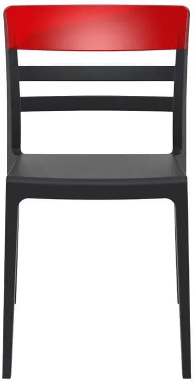 Compamia Moon Dining Chair Black Transparent Red