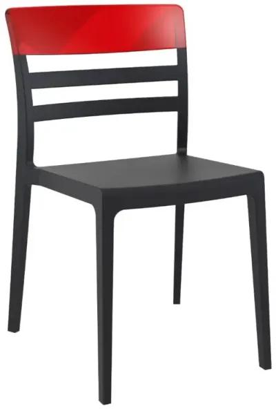 Compamia Moon Dining Chair Black Transparent Red