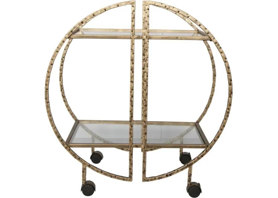 ZELINA ANTIQUE GOLD BAR CART