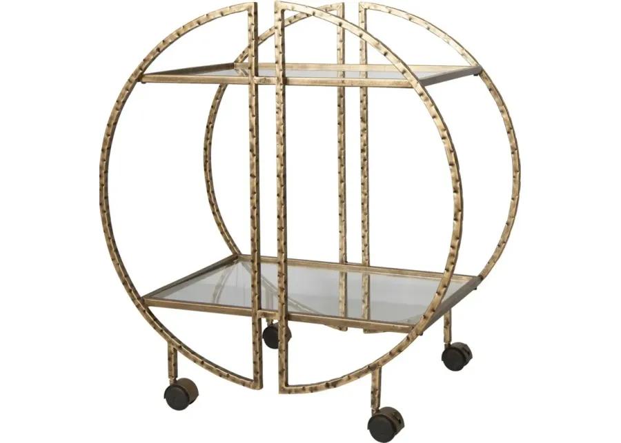 ZELINA ANTIQUE GOLD BAR CART