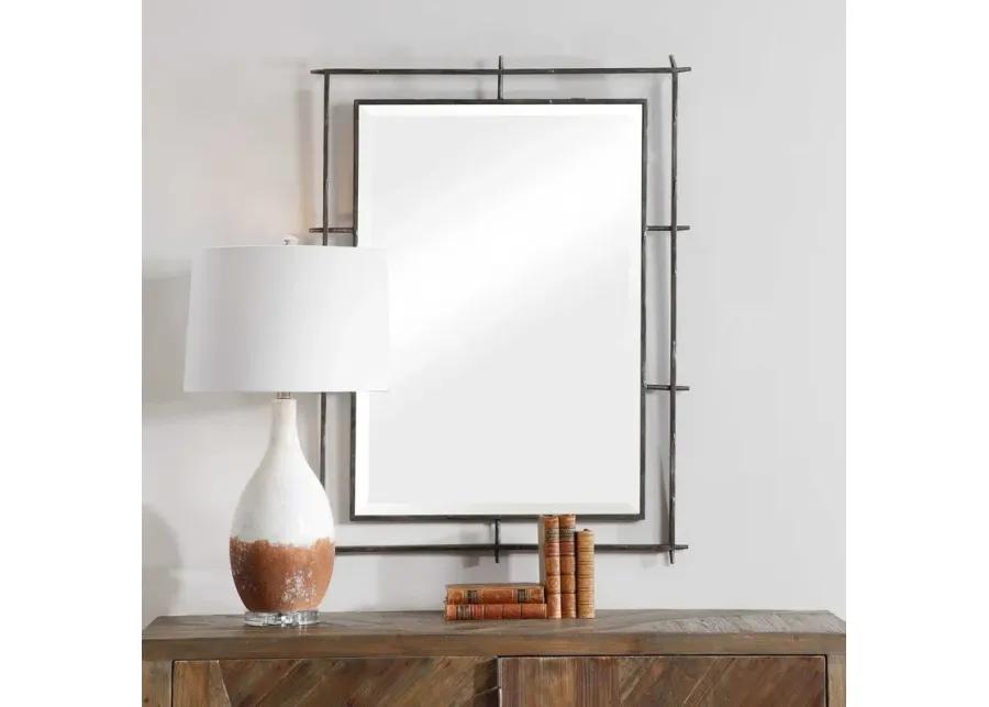 IRONWORKS EBONY INDUSTRIAL MIRROR