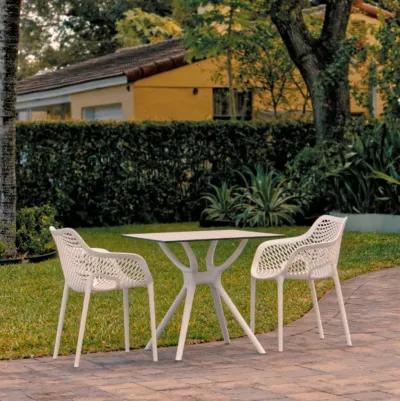 Compamia Air XL Dining Set with 2 Arm Chairs White