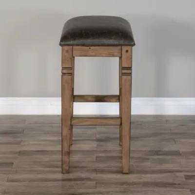 Sunny Designs Doe Valley Buckskin Backless Stool with Cushioned Seat