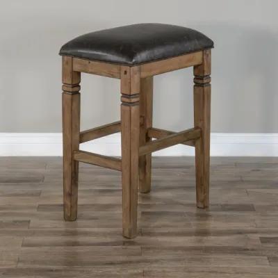 Sunny Designs Doe Valley Buckskin Backless Stool with Cushioned Seat