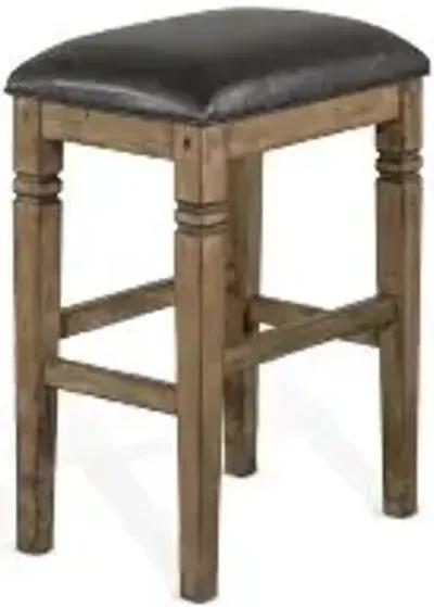 Sunny Designs Doe Valley Buckskin Backless Stool with Cushioned Seat