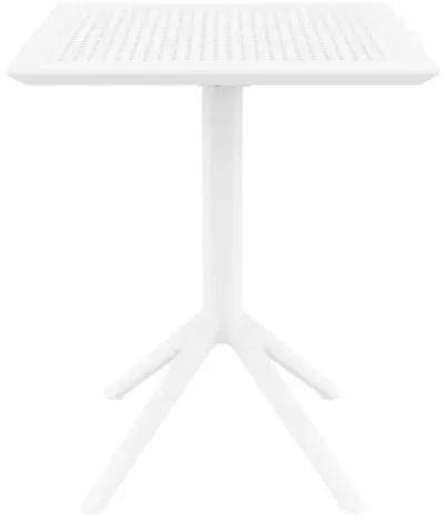 Compamia 24 Inch Outdoor Sky Square Folding Table White