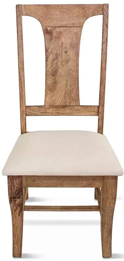 Home Trends Design San Rafael Antique Oak Dining Side Chair with Upholstered Seat