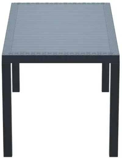 ORLANDO WICKERLOOK RECTANGLE DINING TABLE DARK GRAY 55"